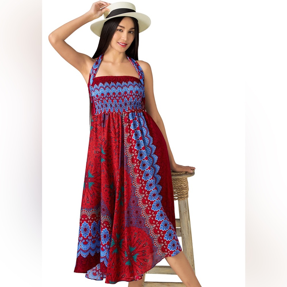 Joob Joob ONE SIZE women’s wrap, Dress or Skirt red floral wrap